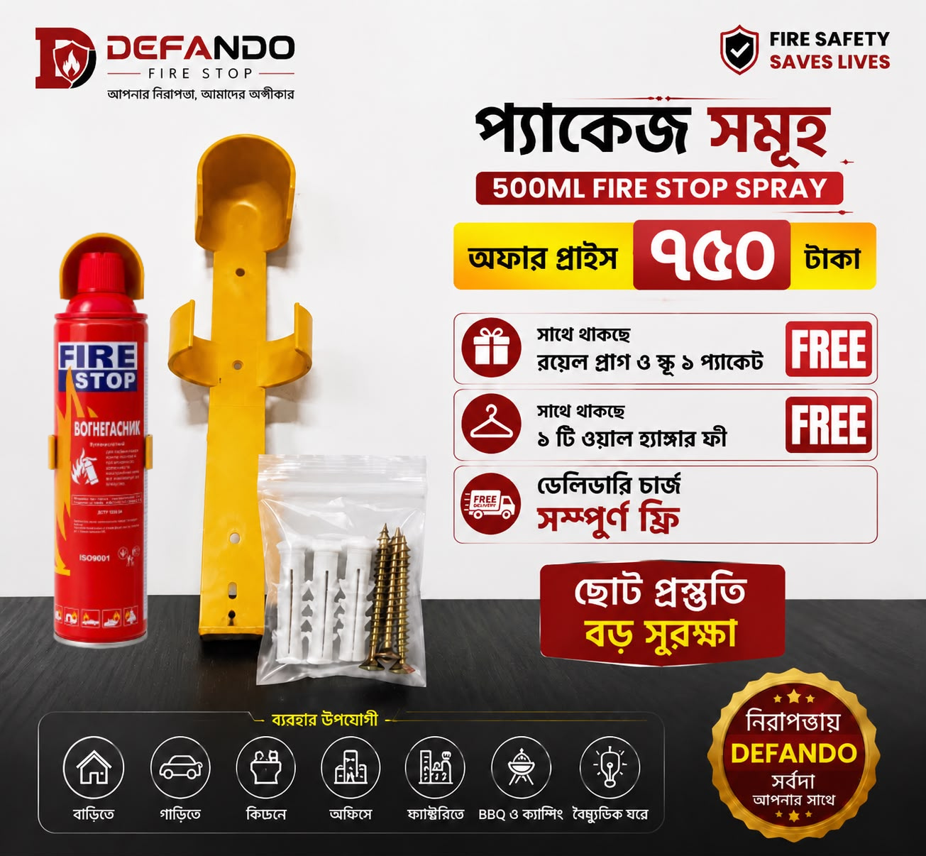 500ml Pack - Fire Stop Spray